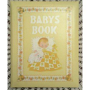 Vintage CR Gibson Baby Book Keepsake Album Yellow Boy Girl 1973 Birth To 7 w/Box